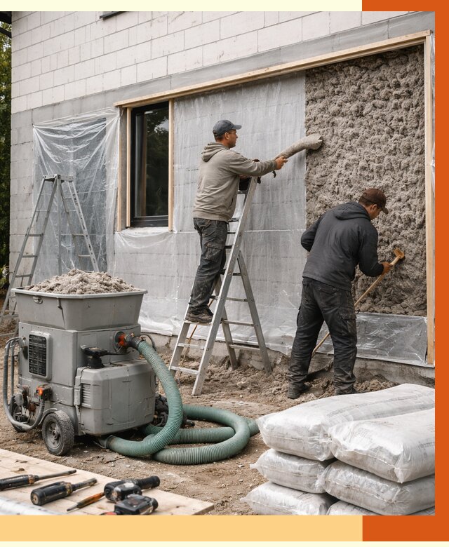 Утепление дома из газобетона эковатой в Димитровграде от 4636 руб./м2 | ТепломастерДмт